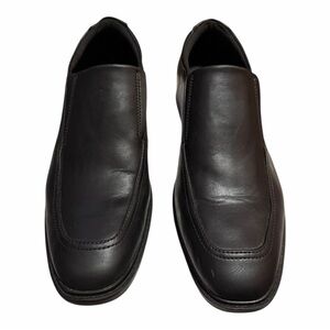Elegant Black Leather Men's Slip-On Loafers